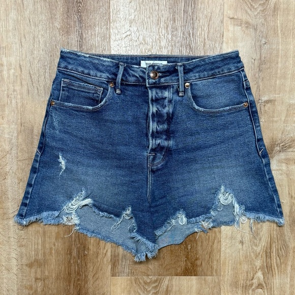 Good American Pants - Good American Good 90s Distressed Medium Wash Jean Shorts Women’s Size 4/27